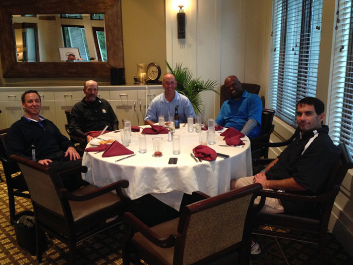 Post round gathering.