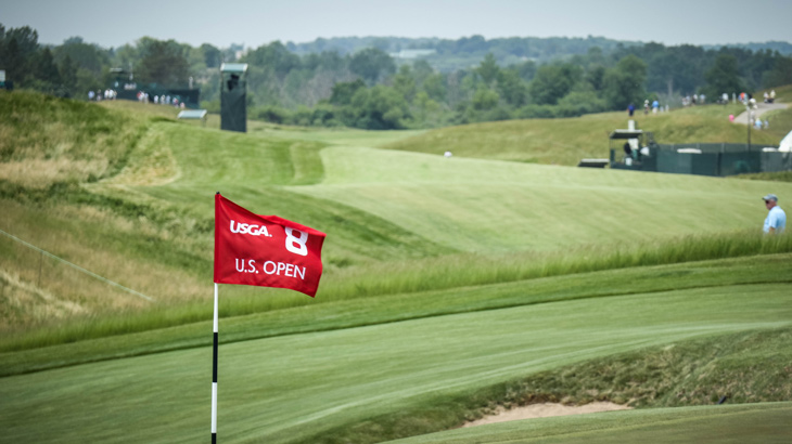 The view from the 8th green shows a few of the...