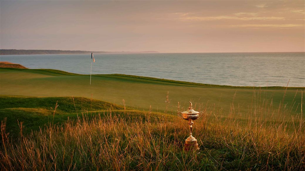 Image of Whistling Straits and Ryder Cup Trophy
